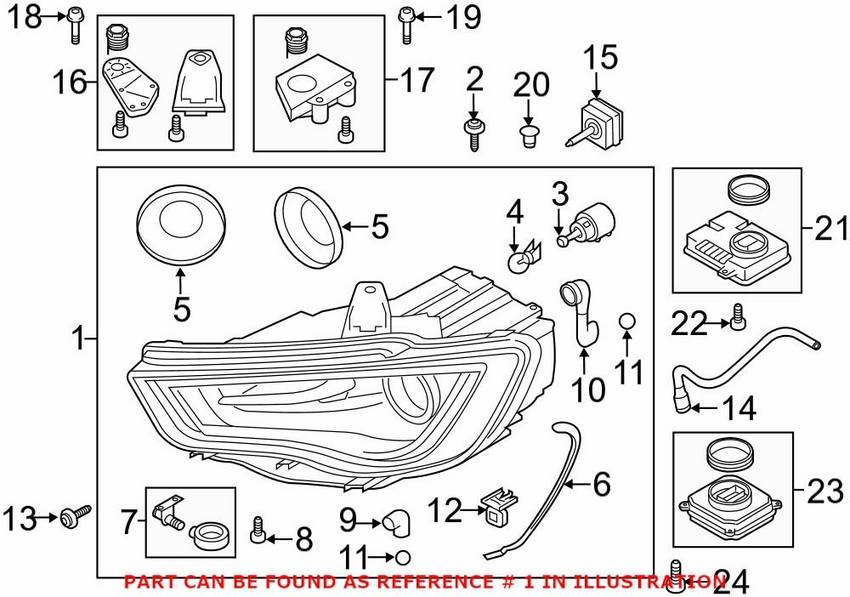 Audi Headlight Assembly - Front Driver Side 8V0941043B